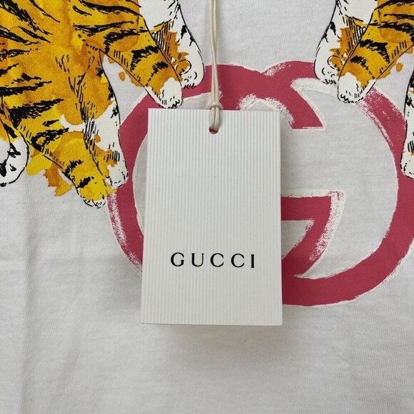 NWT Gucci KIds GG winged tiger t-shirt in white Size 4 - Picture 7 of 10